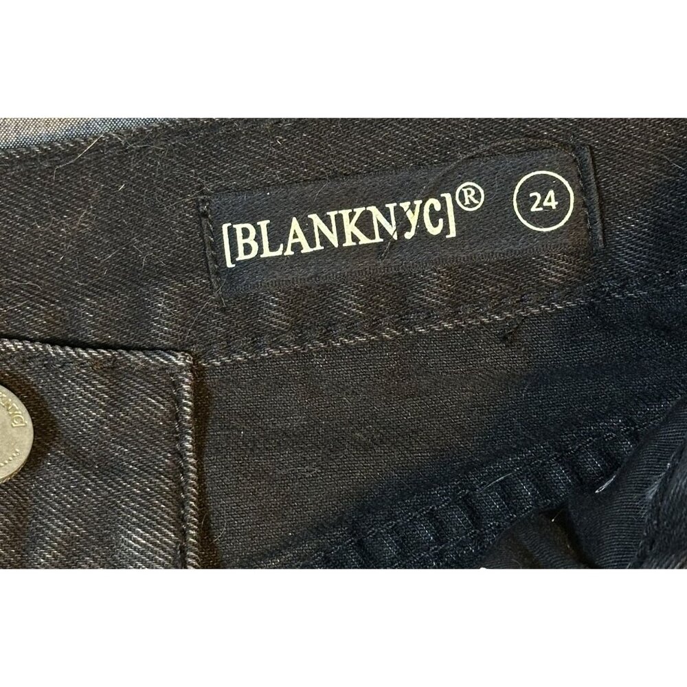 BLANKNYC Faded Black Cutoff Denim Shorts Distressed Raw Hem Button Fly‎ Size 24 - Picture 7 of 9